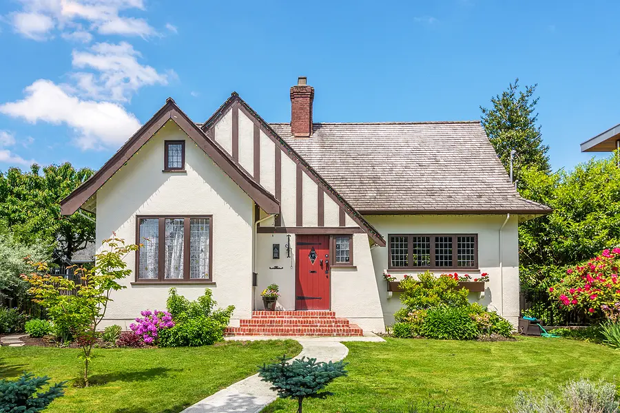 House that needs new windows and doors.